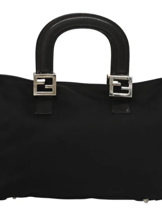 FENDI Hand Bag Nylon Black Silver Auth 122023 - Picture 2 of 16